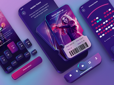 Movie Ticketing Mobile Application Design app design illustration mockup ticketingapp ui uidesigner ux