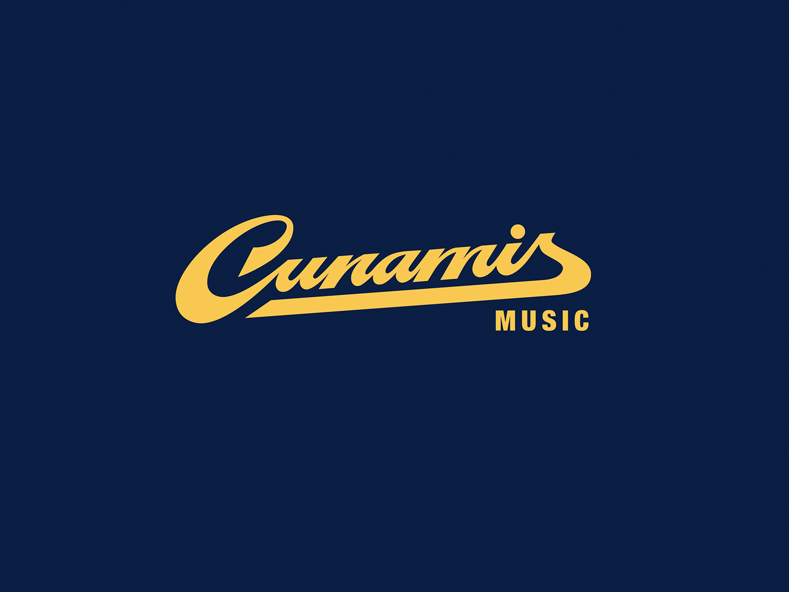 Cunamis branding calligraphy custom design flow handlettering lettering logo music retro script surf tsunami type unique video vintage wave