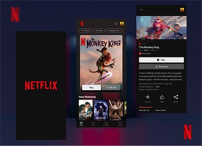 Netflix re-design adobe express design figma mobile design ui ui design uiux visual design