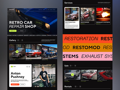 Website for Retro Legend Garage design retro car ui ux web design