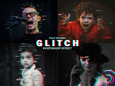 Glitch Photoshop Effect Template add ons brush effect effects filter flitch effect glitch glitch old effect manipulation mockup old flim old poster photo effect photoshop action photoshop effect poster tv glitch vhs effect