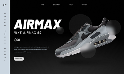 Nike Airmax 90 Website UI Design Figma app design illustration mockup ui uidesigner ux