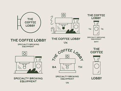 The Coffee Lobby badge design brand designer brand identity brand illustration branding coffee equipment coffee logo coffee machine coffee shop logo custom typography graphic design illustration logo design logo designer logo system roastery typography logo