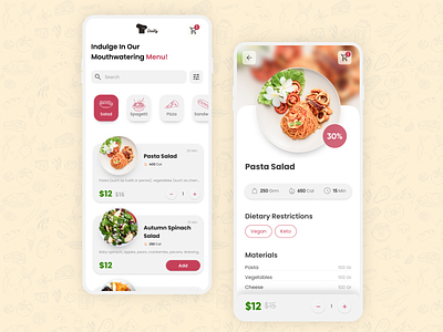 Online Restaurant Menu 3d design figma flat food glass graphic design landing page list menu mobile responsive restaurant shop ui ux