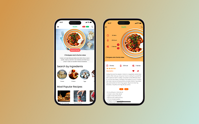 Recipe App for Plumfind design figma mobile ui