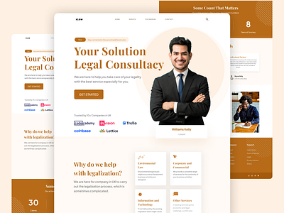 xLaw - Lawyer Landing Page Design branding design figma graphic design illustration ui ux vector