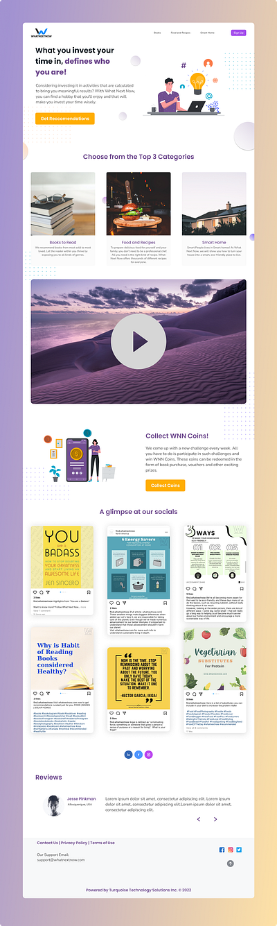 Landing Page for WhatNextNow branding design figma ui webdesign