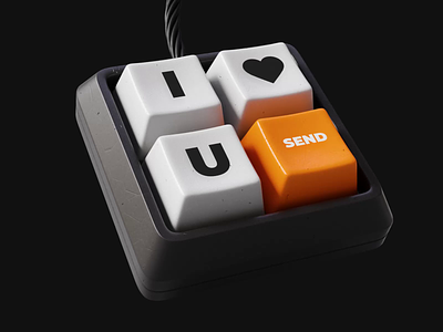 Typing Love 3d 3d art 3d modeling 3dicon animated blender keyboard logo3d love