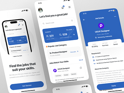 Jhunt - Job Finder UI KIT 💼 app career design find job freelance freelance app hire hiring job job app job finder job platform minimal people ui ui kit ux work