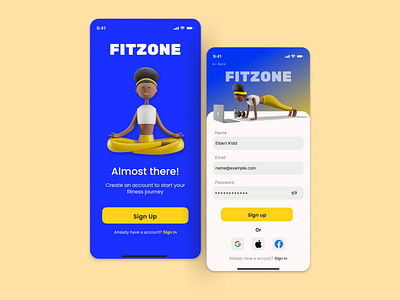 Sign Up Page! appdesign dailyui dailyuichallenge design figma fitnessapp illustration landingpage logo portfolio productdesign signuppage ui uidesign uiux uiuxdesign userexperience userinterface ux uxdesign