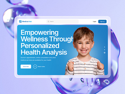 Medical Ask adobe analysez color creative design dribbble figma graphic design illustration landing page medical minimalist typography ui uiux web design