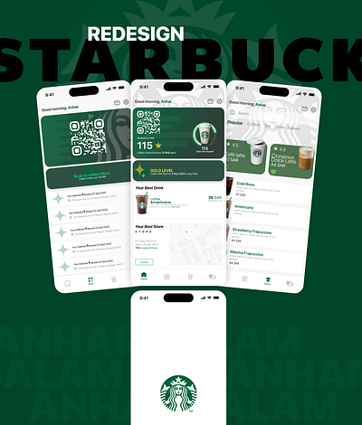 Starbucks Redesign app arabic branding design graphic design ux