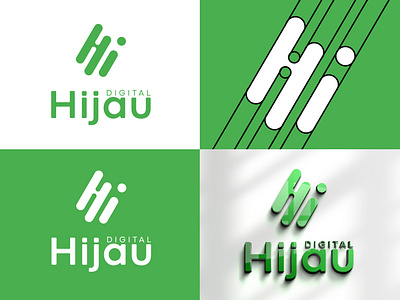 I have designed this modern and elegant logo for Hijau Digital c branding creative design graphic design graphicdesign hijau illustration logo mordrm vector