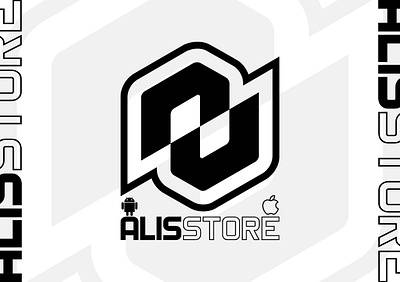 ALISSTORE android apple black brand identity creative design eletronicos graphic design id identide visual logo logotype marca store visual white