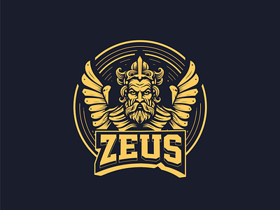Zeus Logo branding emblem greece history logo thunder vector vintage zeus