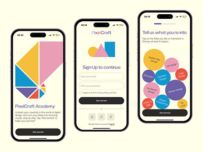 Design learning platform 'PixelCraft' 80s ai courses e commerce e learning platform edtech educational platform fintech hero learning platform mobile mobile app onboarding online platform signup student trending ui ukraine