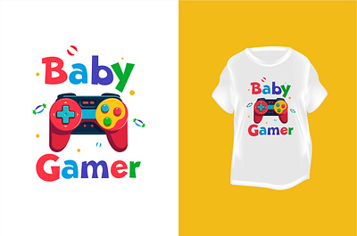 Baby Gamer apparel baby design branding fashion gamer games illustration kids sell on demand t shirt design t shirts vector