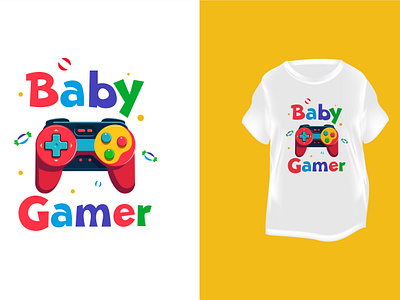 Baby Gamer apparel baby design branding fashion gamer games illustration kids sell on demand t shirt design t shirts vector