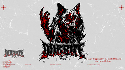 DIRE DOGBITE VECTOR AND LETTERING CUSTOME animal art branding design devil dog dogbite graphic graphic design hand illustration tshirt vector wolf