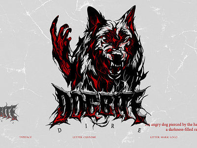 DIRE DOGBITE VECTOR AND LETTERING CUSTOME animal art branding design devil dog dogbite graphic graphic design hand illustration tshirt vector wolf