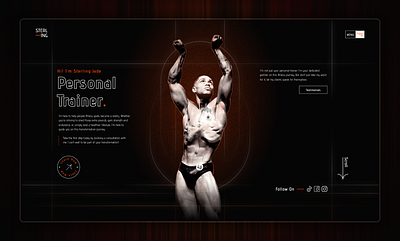 Coach Sterling Personal Website body building branding design fitness gym personal trainer personal website posing ui web design