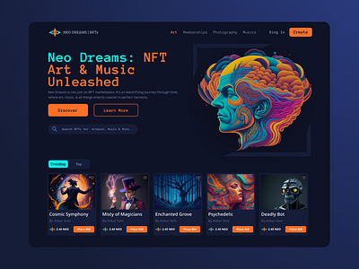 NFT Art & Music Website app branding design figam figma graphic design illustration logo ui vector