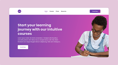 Xiar: Learning Platform Hero Section course elearning hero hero section landing page learning platform odina online course ozioma ozioma perfelina perfelina product designer ui