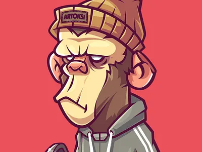 Jimmy Half Ear character funny game graphic design illustration monkey vector