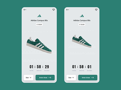 Daily UI #001 — Raffle sign up adidas app dailyui design interaction design sneaker ui
