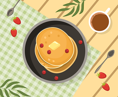 Food Illustrations! Pancake Edition design digitalart digitalillustration figma graphic design illustration