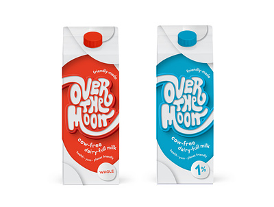 Over the Moon | Milk Packaging design graphic design illustration logo milk milk packaging packaging typography vector