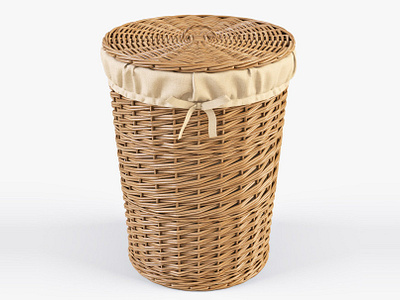 Wicker Laundry Basket 03 Natural 3d animation app branding design graphic design illustration logo motion graphics typography ui ux vector