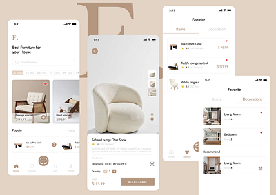 Furniture Mobile App design furniture ui