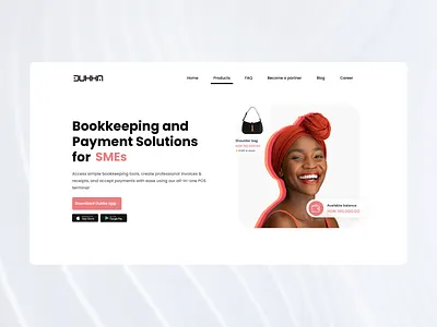 Fintech Landing page bookkeeping branding design fintech hero section herosection landing page landingpage payments uiux