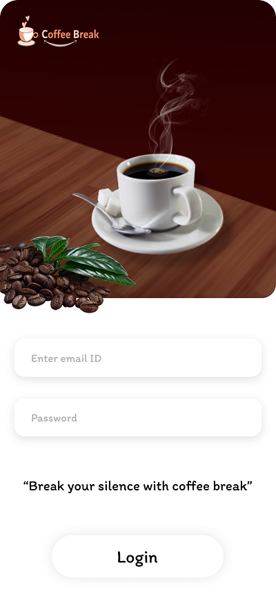 Coffee break mobile Application 3d branding design graphic design illustration logo ui ux