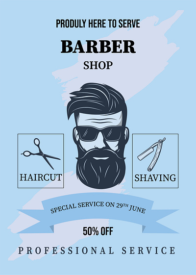 BARBER SHOP FLYER DESIGN branding design graphic design icon illustration logo typography ui ux vector