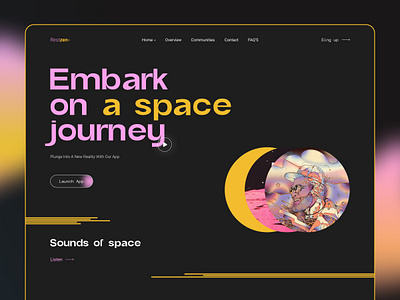 Music app landing concept design ui ux web design website