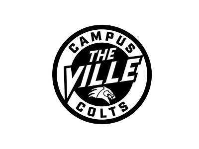 Campus HS - The Ville Basketball Designs badge basketball branding colt colts haysville kansas logo ville