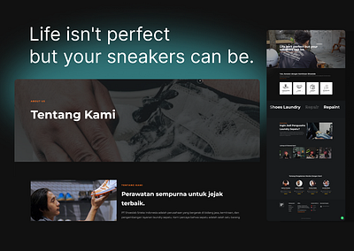 Shoes Laundry landing page portfolio website ui ui design ux web design