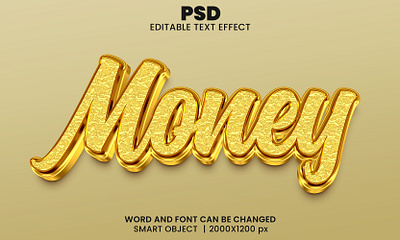 Money luxury golden 3d editable text effect design gold coin gold effect golden luxury font psd mockup