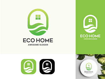 Eco Home | Eco Logo | Leaf Logo | Home Logo app logo best logo branding branding logo corporate branding design eco logo gradient logo home logo illustration leaf logo logo logo mark modern logo real estate real estate logo sweet home ui vect plus