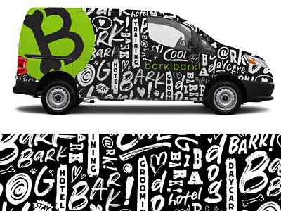bark! bus vehicle wrap brand branding car design illustration logo pattern van vehicle vinyl wrap