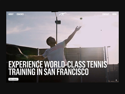 Meraki - Tennis Academy Website about academy animation booking contact homepage landing marketing san francisco sport team tennis ui web website