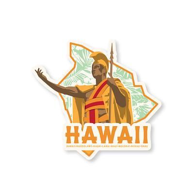 Hawaii Travel Sticker adventure big island hawaii king kamehameha luggage label suitcase sticker travel travel sticker