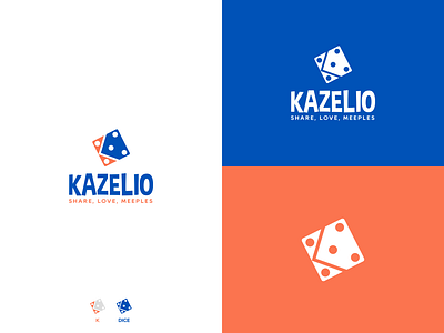 Kazelio Board Games Logo boardgame dice logo design minimal