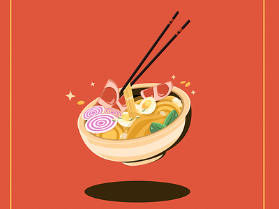 Ramen asia asian china chinese design food illustration noodle noodles ramen soup