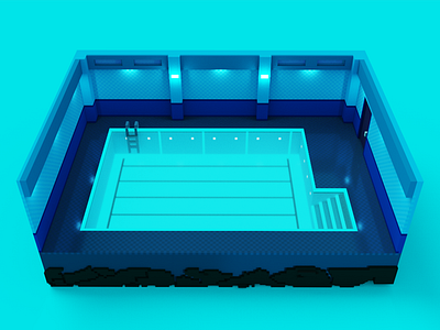pool/portal 3d ill illustration voxel