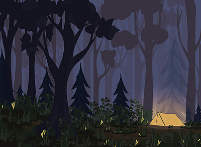 Dark forest design graphic design illustration vector