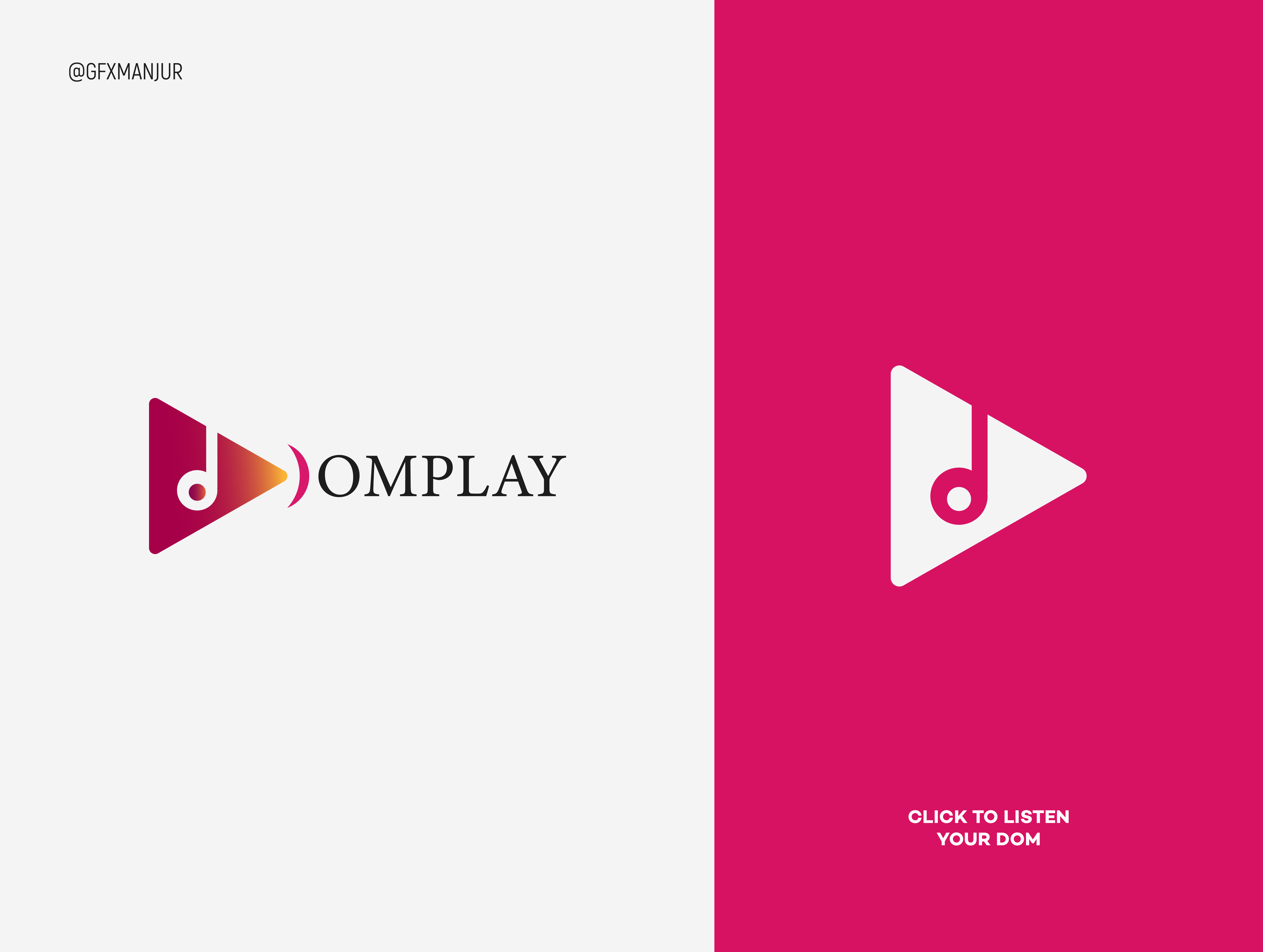 Domplay Music Logo Design - from 2022 adobe branding company design designermanjur edit feel graphic design illustration logo logos music music logo photoshop spotify ui