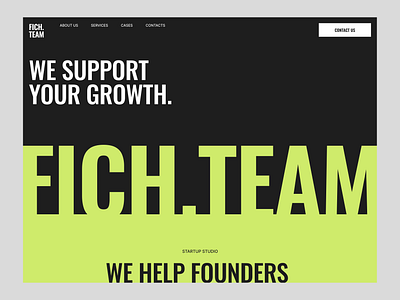 Startup-studio FICH.TEAM agency company landing landing page product startup ui ux vivid web web design